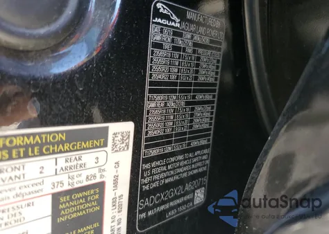 2020 Jaguar F-Pace 300 Sport из США, поврежденный, VIN SADCX2GX2LA620715